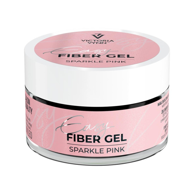 Victoria Vynn - Żel budujący easy fiber gel z mikrowłóknem i drobinkami, różowy 50ml - 1