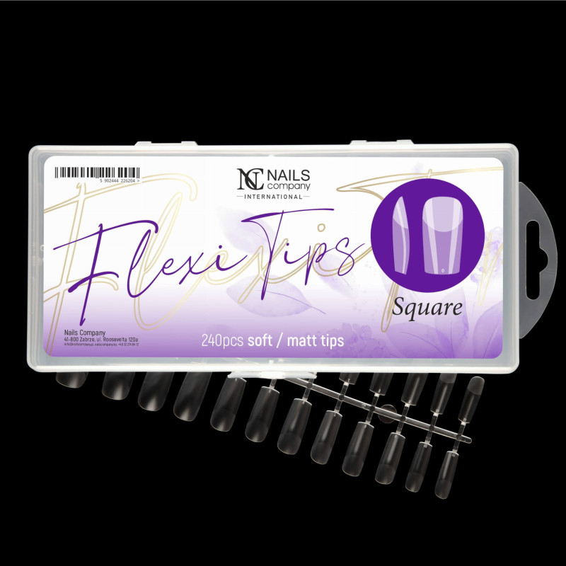 Nails Company - Flexi Form Tips Totally Clear Square 240 sztuk