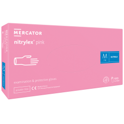 MERCATOR - RĘKAWICZKI NITRYLOWE BEZPUDROWE NITRYLEX PINK (M) 100SZT - 2