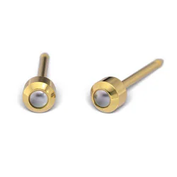 Studex - System75 Kolczyki 3mm perła w oprawie pełnej kolor złoty 7531-0301 - 1