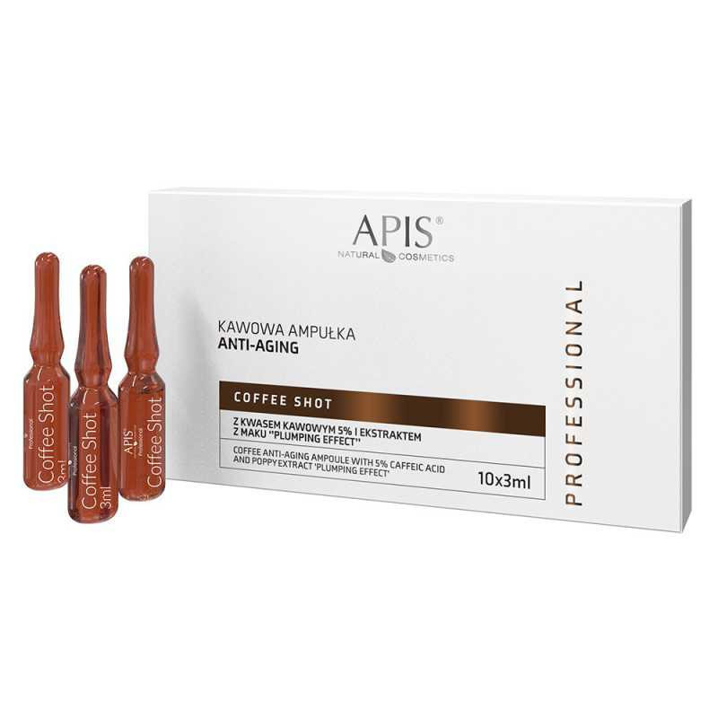 Apis - COFFEE SHOT - Kawowa ampułka anti-aging z kwasem 5% i ekstraktem z maku, 10x3ml - 1 Apis - COFFEE SHOT - Kawowa ampułka anti-aging z kwasem 5% i ekstraktem z maku, 10x3ml - 1