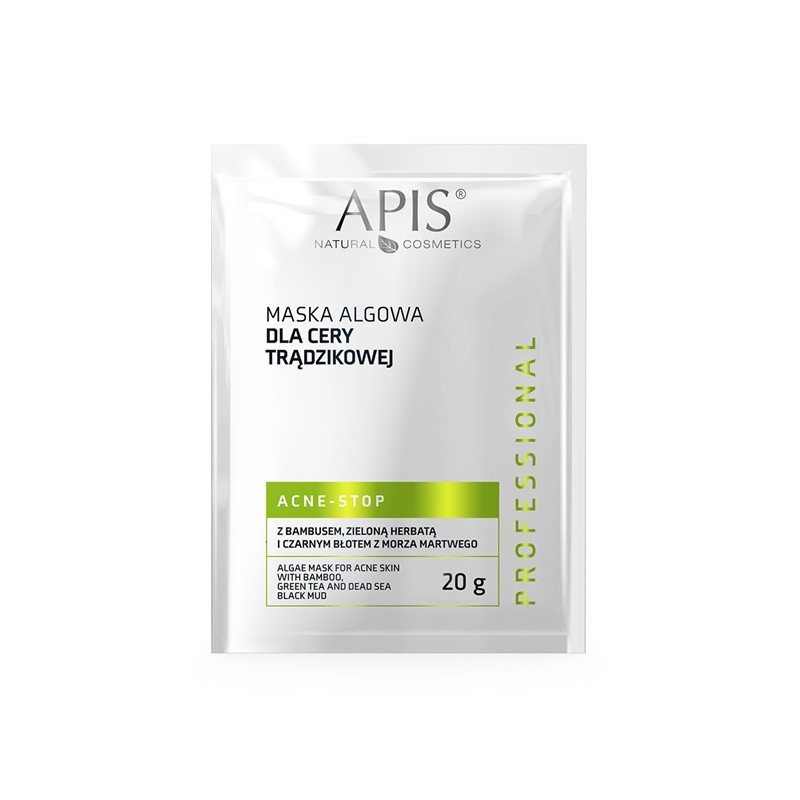 APIS Professional Natural Cosmetics Acne-Stop maska oczyszczająca algowa do cery trądzikowej 20g - 1