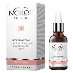 Norel Glow Skin 40% Glow Peel - Kwas laktobinowy, askorbinowy, bursztynowy, 30ml, PP105 - 1