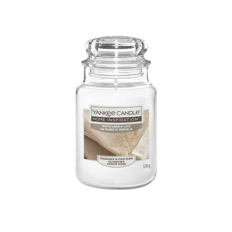 Yankee Candle White Linen & Lace Duża Świeca Zapachowa 538g - 1