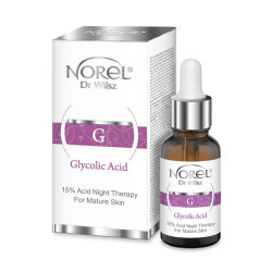 Norel Glycolic Acid - Kuracja kwasowa 15% na noc dla cery dojrzałej, 30ml, DA156 - 1