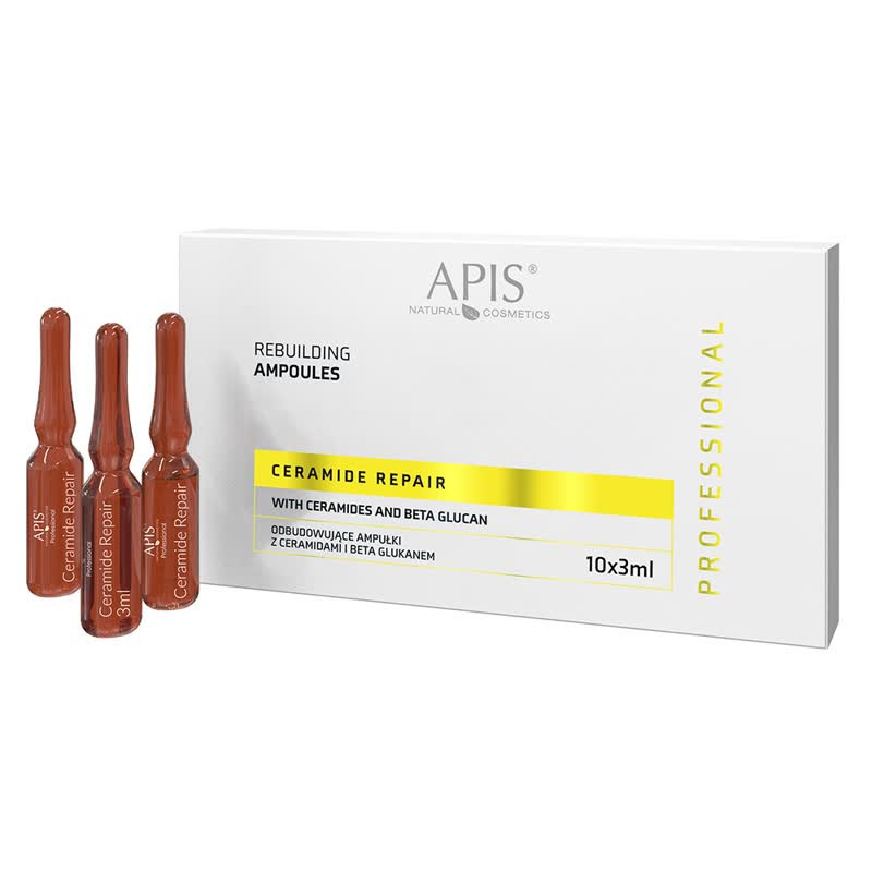 Apis - CERAMIDE REPAIR - Odbudowujące ampułki z ceramidami i beta glukanem, 10x3ml - 1 Apis - CERAMIDE REPAIR - Odbudowujące ampułki z ceramidami i beta glukanem, 10x3ml - 1