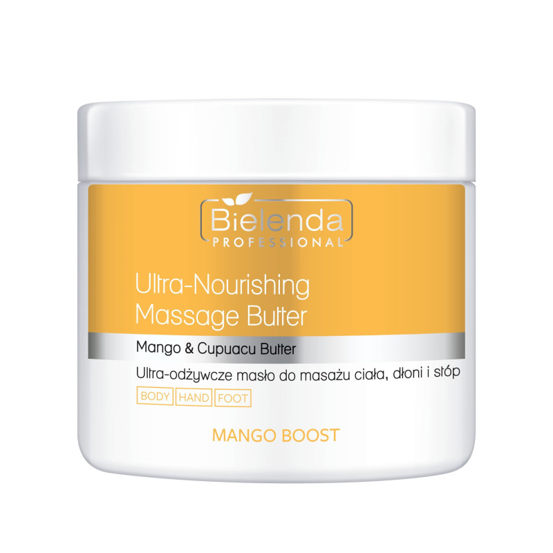 Bielenda - MANGO BOOST - Ultra-odżywcze masło do masażu ciała, dłoni i stóp, 500g - 1 Bielenda - MANGO BOOST - Ultra-odżywcze masło do masażu ciała, dłoni i stóp, 500g - 1