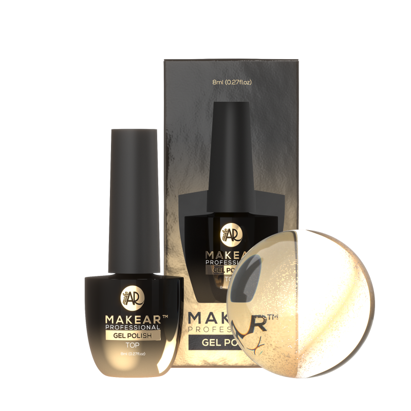 Makear - Top No Wipe Cat Eye Gold 8ml - 1