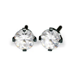 Studex - kolczyki - System75 4mm Cubic Zirconia w pazurkach kolor czarny - 1