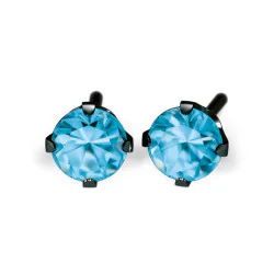 Studex kolczyki - System75 4mm Cubic Zirconia niebieska w pazurkach kolor czarny - 1