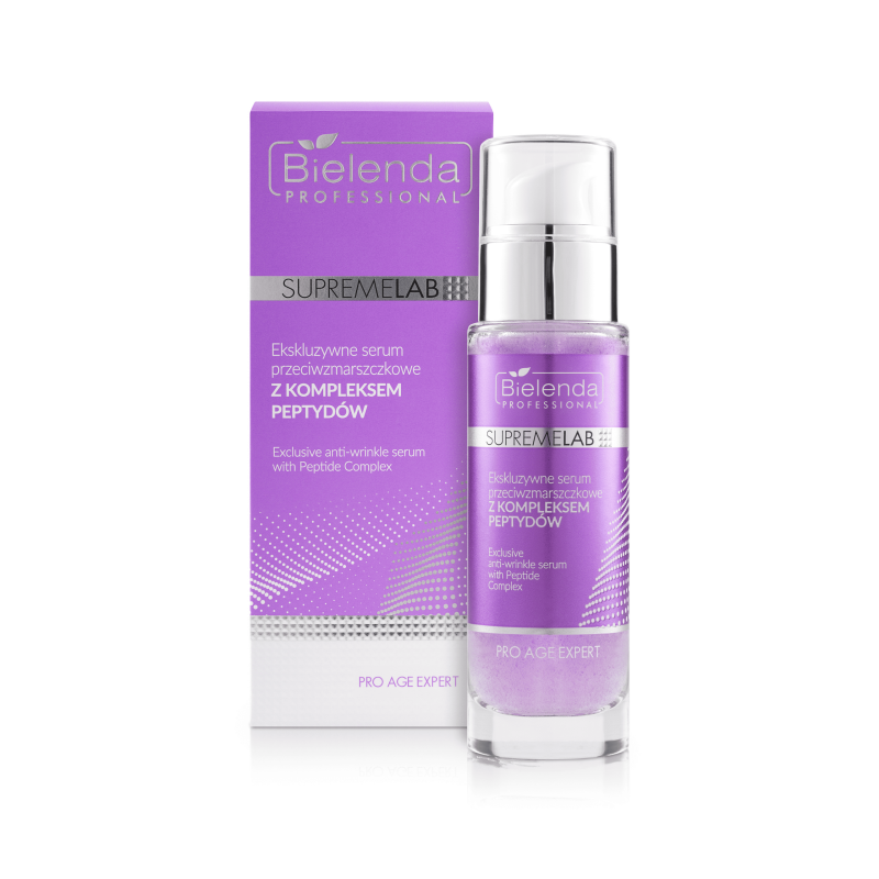 Bielenda - SUPREMELAB -  Ekskluzywne serum przeciwzmarszczkowe z kompleksem peptydów, 30ml - 1