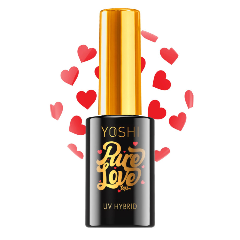 YOSHI - PURE LOVE TOP RED - top hybrydowy do stylizacji paznokci, 10ml - 1 YOSHI - PURE LOVE TOP RED - top hybrydowy do stylizacji paznokci, 10ml - 1