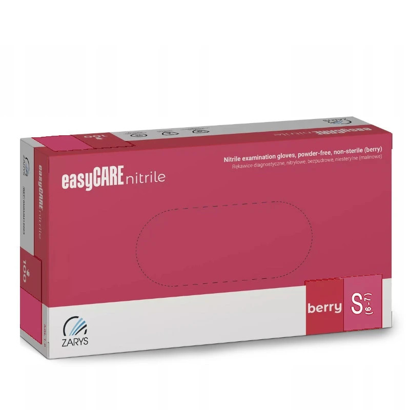 ZARYS - easyCARE nitrile - Rękawice diagnistyczne, nitrylowe, bezpudrowe, kol. MALINA, BERRY, rozm.S - 1 ZARYS - easyCARE nitrile - Rękawice diagnistyczne, nitrylowe, bezpudrowe, kol. MALINA, BERRY, rozm.S - 1