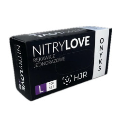 ONYKS HJDR - Rękawice nitrylowe, czarne, rozm.  L, 100 sztuk - 1