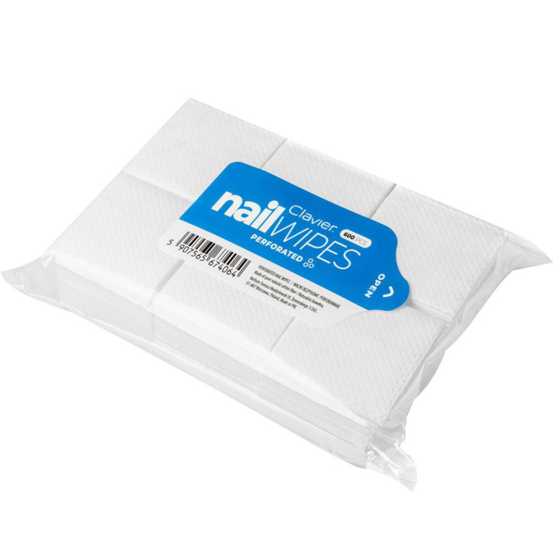 Clavier - Nail Wipes - Waciki bezpyłowe do manicure, perforowane, 600 sztuk - 1 Clavier - Nail Wipes - Waciki bezpyłowe do manicure, perforowane, 600 sztuk - 1
