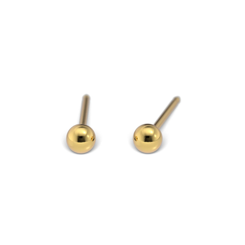 Studex - System 75 Kolczyki Kulka Złote 3mm z długą szpilką 7561-0300 - 2 sztuki - 3
