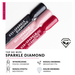 Semilac - Top No Wipe Sparkle Diamond - Top do lakierów hybrydowych, 7ml - 2