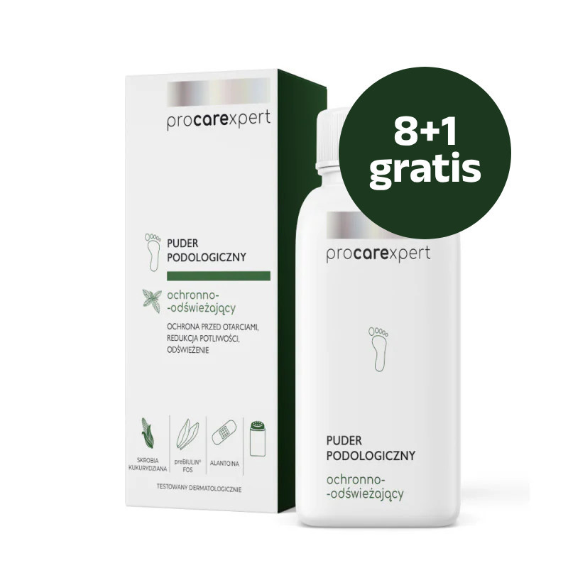 Procarexpert - Puder podologiczny ochronno-odświeżający 140 g - Pakiet 8 + 1 - 1 Procarexpert - Puder podologiczny ochronno-odświeżający 140 g - Pakiet 8 + 1 - 1