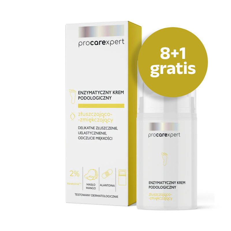 ProCareXpert Enzymatyczny krem podologiczny złuszczająco-zmiękczający 100 ml - Pakiet 8 + 1 - 1 ProCareXpert Enzymatyczny krem podologiczny złuszczająco-zmiękczający 100 ml - Pakiet 8 + 1 - 1
