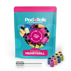 Clavier - Nakładki ścierne do frezarki, Medisterill do Pedicure, PodoRolls, color mix – 50szt. +nośnik - 5