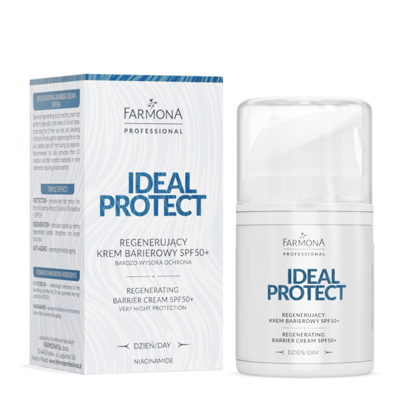 Farmona - IDEAL PROTECT - Regenerujący krem barierowy SPF50+, 50ml - 1 Farmona - IDEAL PROTECT - Regenerujący krem barierowy SPF50+, 50ml - 1