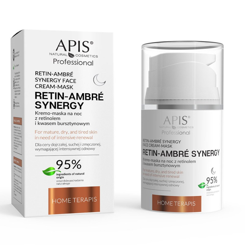 Apis - RETIN-AMBRE SYNERGY - Kremo-maska na noc z retinolem i kwasem bursztynowym, 50ml - 1