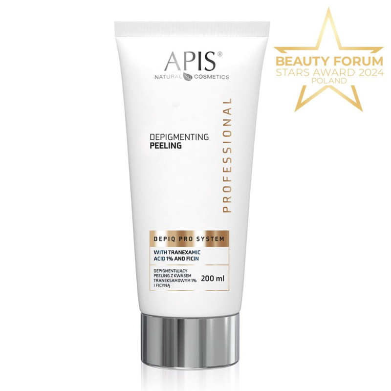 Apis - DEPIQ PRO SYSTEM - Depigmentujący peeling z kwasem traneksamowym 1% i ficyną, 200ml - 1