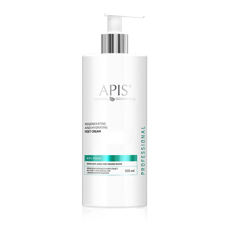 Apis - API-PODO - Krem regenerująco-nawilżający do stóp z mocznikiem 20% i jonizowanym srebrem, 500ml - 1