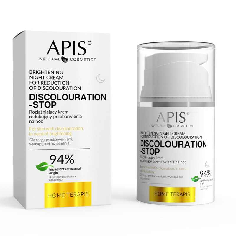 Apis - DISCOLOURATION STOP - Rozjaśniający krem redukujący przebarwienia na noc, 50ml - 1 Apis - DISCOLOURATION STOP - Rozjaśniający krem redukujący przebarwienia na noc, 50ml - 1
