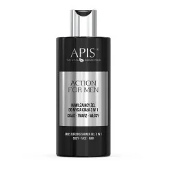 Apis - ACTION FOR MEN - Nawilżający żel do mycia ciała 3w1, 300ml - 1