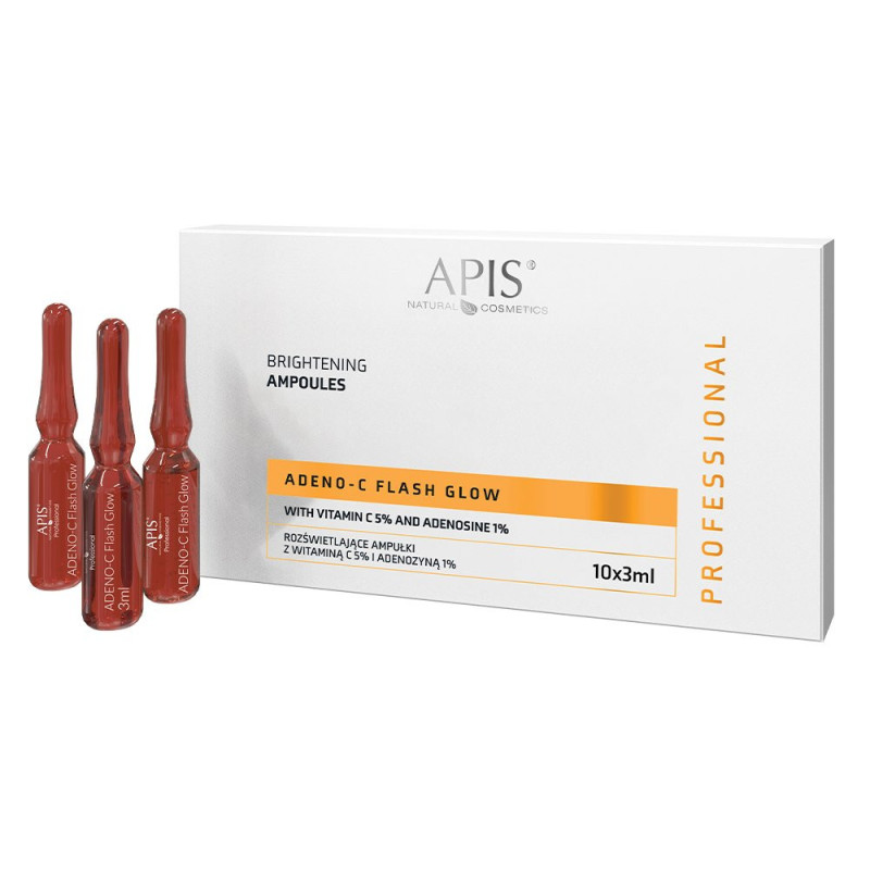 Apis - ADENO-C FLASH GLOW - Rozświetlające ampułki do twarzy z witaminą C i adenozyną, 10x3ml - 1