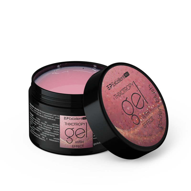 Excellent PRO - Thixotropy gel with effect Golden Blush, 50g - 1 Excellent PRO - Thixotropy gel with effect Golden Blush, 50g - 1