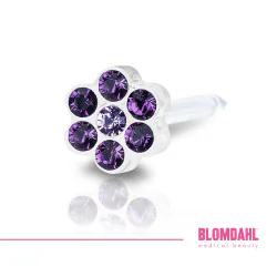 BLOMDAHL Kolczyk Medical Plastic Daisy 5mm Amethyst - 1 sztuka - 1