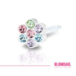 BLOMDAHL Kolczyk Medical Plastic Daisy 5mm light fantasy  - 1 sztuka - 1