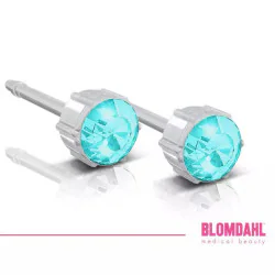 BLOMDAHL Kolczyk Turquoise 4 mm SFJ PLASTIK MEDYCZNY 1SZT - 1