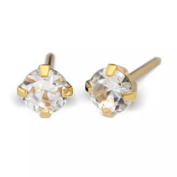 Studex Kolczyki System75 5mm Cubic Zirconia w pazurkach kolor złoty 7521-0100 - 1