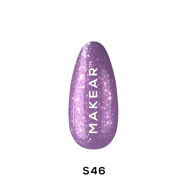 Makear - S46 Violetino Lakier hybrydowy, 8ml - 1 Makear - S46 Violetino Lakier hybrydowy, 8ml - 1