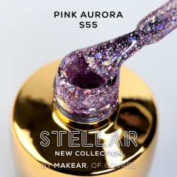 Makear - Lakier hybrydowy S55 Pink Aurora, 8ml