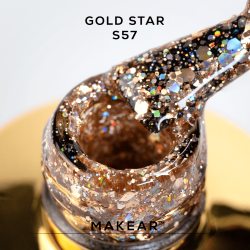 Makear - Lakier hybrydowy S57 Gold Star, 8ml